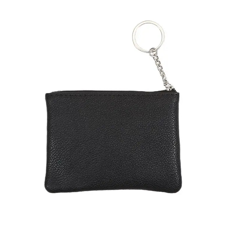 Monedero de cuero PU a la moda, cartera pequeña para mujer, monederos de cambio, Mini bolsas de dinero con cremallera, billeteras de bolsillo para niños, llavero