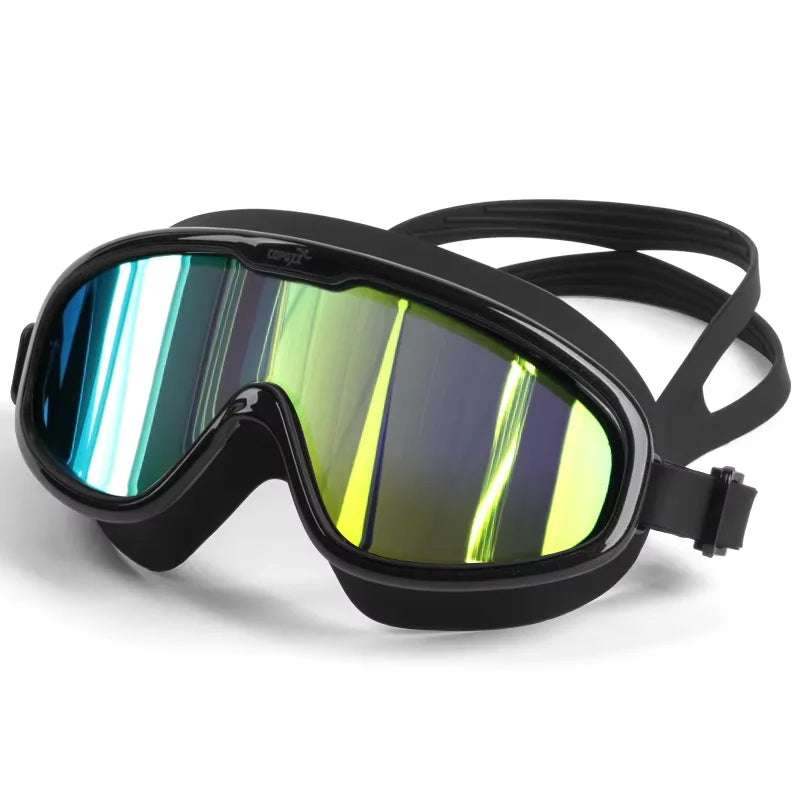 COPOZZ 2025 Gafas de natación antivaho Lente de forma completa Protección UV con marco grande de silicona Gafas de natación para hombres y mujeres