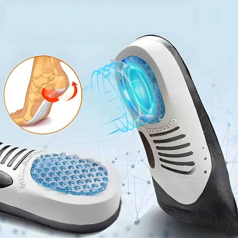 1 par de plantillas deportivas y de trabajo: gruesas, transpirables, resistentes a los olores – Soporte, antiesguince, amortiguación – Cesta antideslizante unisex