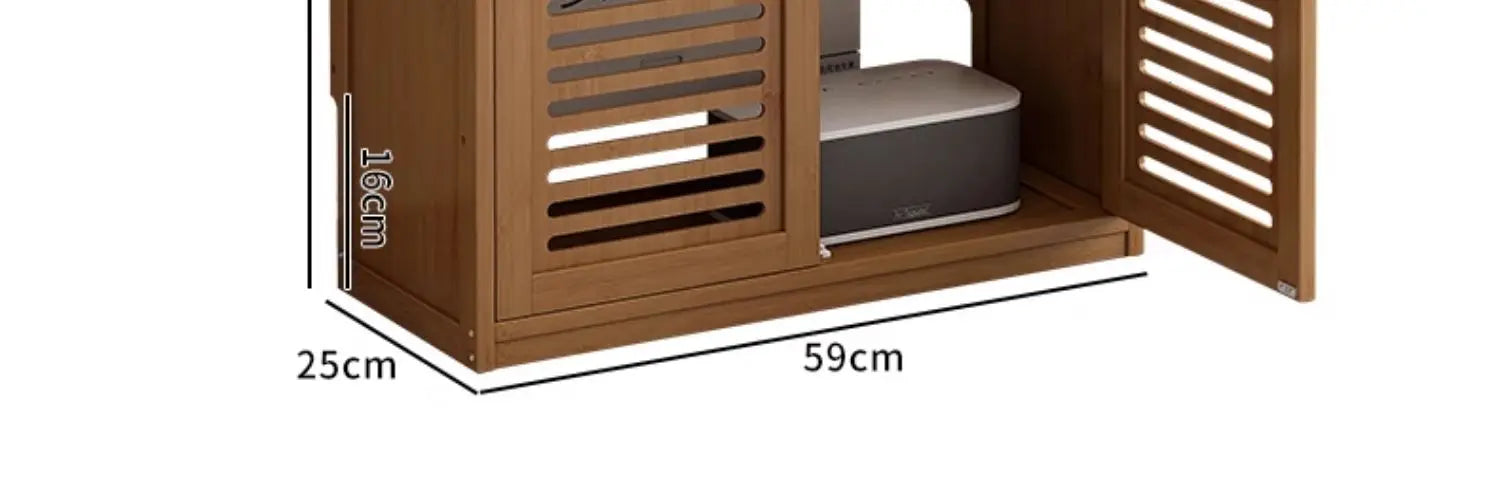 Caja de almacenamiento de enrutador de madera maciza, organizador de gabinete Multimedia, estante multimedia a prueba de polvo, estante de módem WiFi para configuración de electrónica del hogar