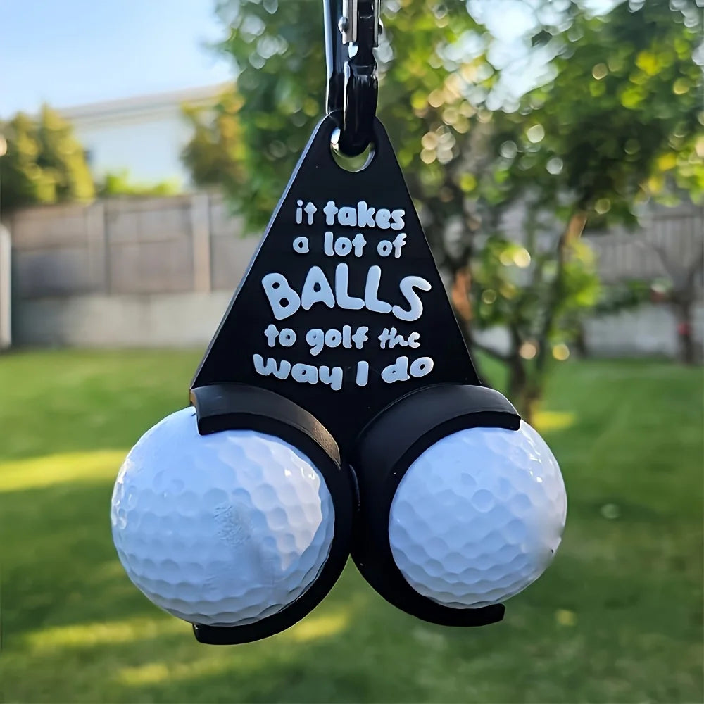 Soporte para pelota de golf, mosquetón/anillo de hebilla, opciones, parodia de plástico y Metal, estante para tee, regalo de mordaza para golfistas, accesorios para bolsas, diseño novedoso