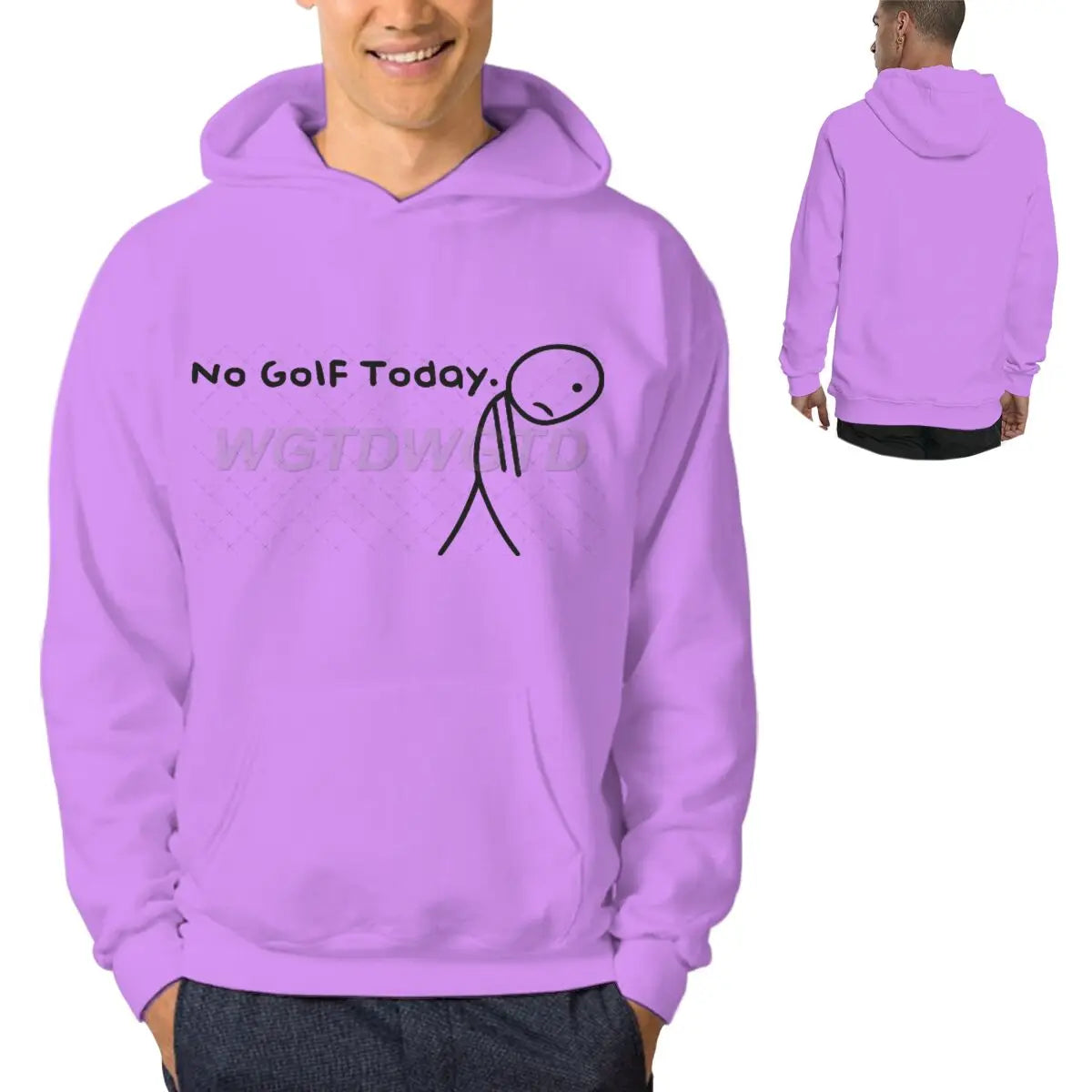 Ropa de hombre No Golf Today divertido triste Stickman golfistas moda ropa de calle Sudadera con capucha Casual divertido ropa de hombre