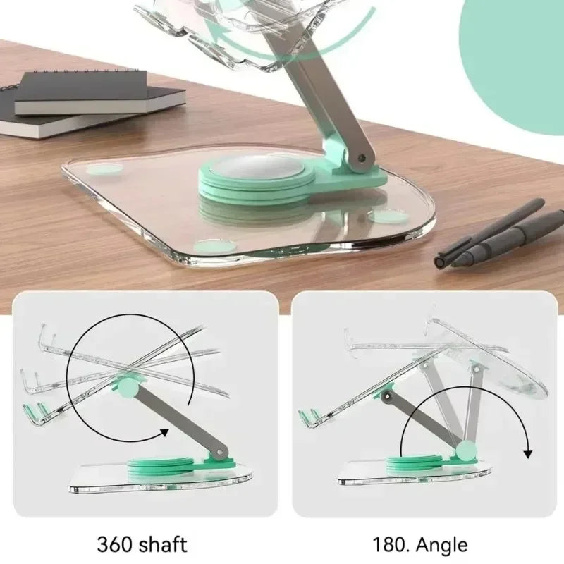 360 °   Soporte Giratorio para Tablet de Escritorio, Apto para iPad Pro 9.7, Air 4, 5, Mini 6, 11, Mi Pad, Soporte Transparente de Acrílico para Teléfono de Escritorio