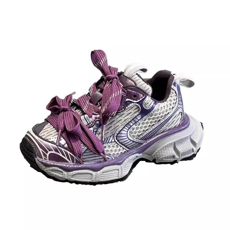 Zapatillas de deporte para niños gruesas 2025, nuevos zapatos de baloncesto para niñas, zapatos deportivos informales versátiles a la moda para niños para la escuela, transpirables