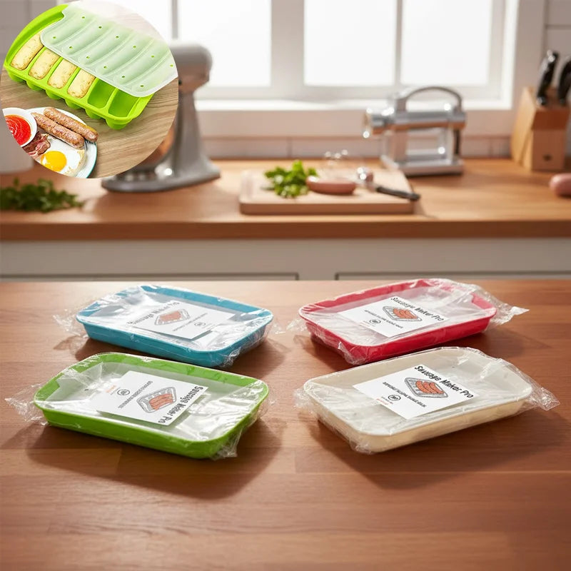 Molde de Silicona de Grado Alimenticio para Salchichas, Reutilizable, Antiadherente, Bandeja para Hacer Salchichas con Orificios, Herramienta de Cocina Apta para Salchichas Caseras