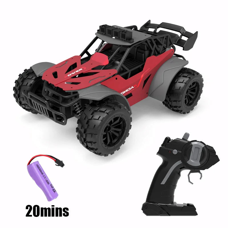 Coches Rc con luz 20 KM/H 2,4G, coche de carreras de alta velocidad con Control remoto, vehículo todoterreno, coche de escalada en un letrero, juguetes para niños