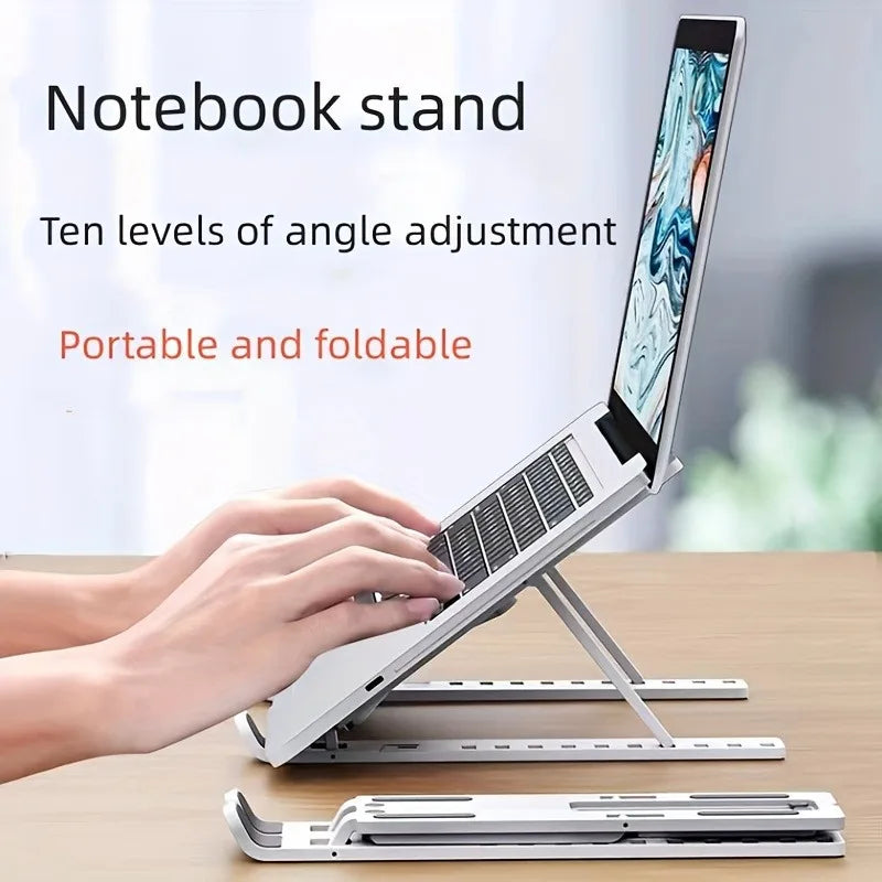 Portable Laptop Stand  Foldable ABS Material, Adjustable Desktop Height, Heat Dissipation, Laptop Stand, Storage Rack laptop arm