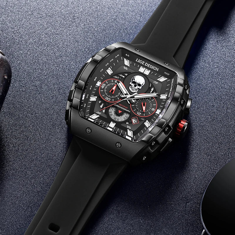 LIGE-reloj analógico de cuarzo para hombre, accesorio de pulsera resistente al agua con cronógrafo, complemento Masculino deportivo de marca de lujo con esfera luminosa y diseño militar