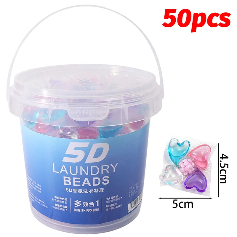 5 en 1 cuentas de lavandería detergente cápsula líquida bolas caja de jabón aroma Gardenia fragancia perfumada cuenta para lavadora doméstica