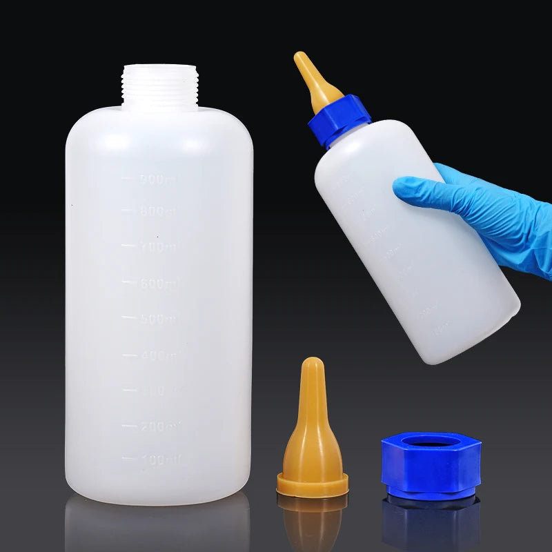 Biberón de 900 ml para alimentar terneros, corderos y cabritos, con chupete amarillo, para cría en granja, herramienta de alimentación para ovejas y cabras