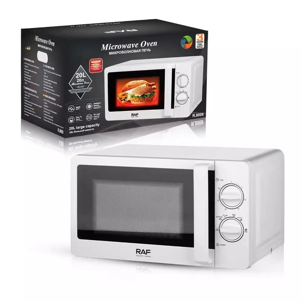 Horno de microondas, microhorno giratorio de luz rápida para oficina en casa, puede agregar calor visual R.8008