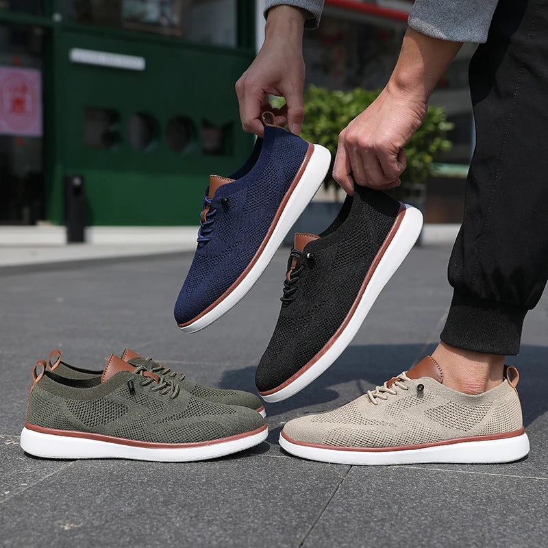 Zapatos deslizantes para hombre, mocasines deportivos de malla, zapatos antideslizantes, zapatos casuales de corte bajo, zapatos deportivos informales, zapatos de diseñador más vendidos 2025