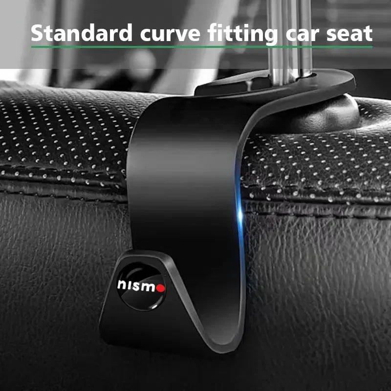 Gancho para reposacabezas de asiento de coche, accesorios interiores para coche con emblema del logotipo Nismo R34 GTR Tiida Sylphy Teana X-trail Qashqa