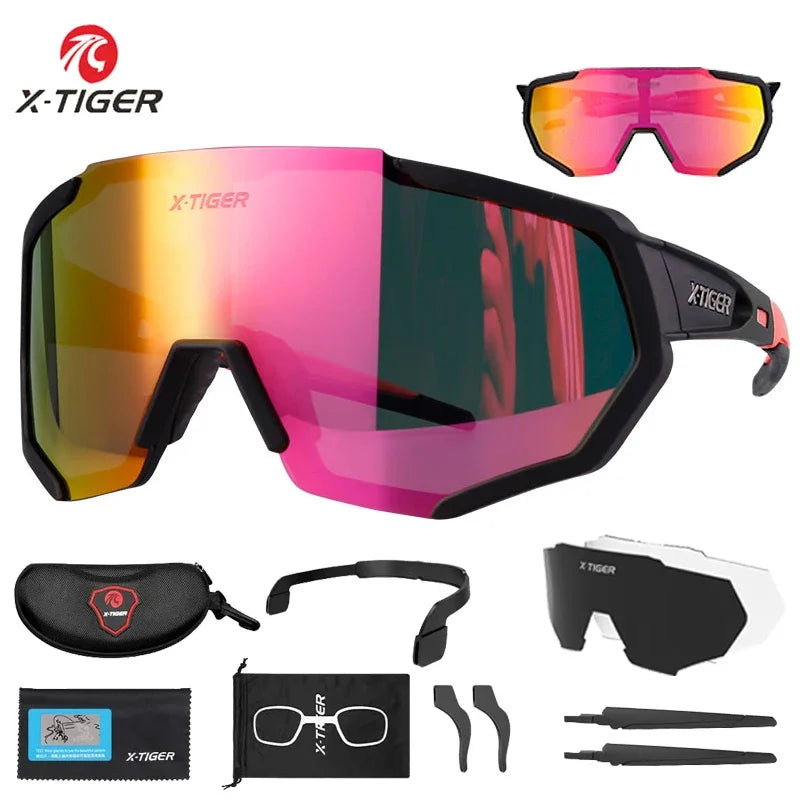 Gafas de sol polarizadas para Ciclismo de montaña para hombre y mujer, lentes de sol de X-TIGER, para carreras