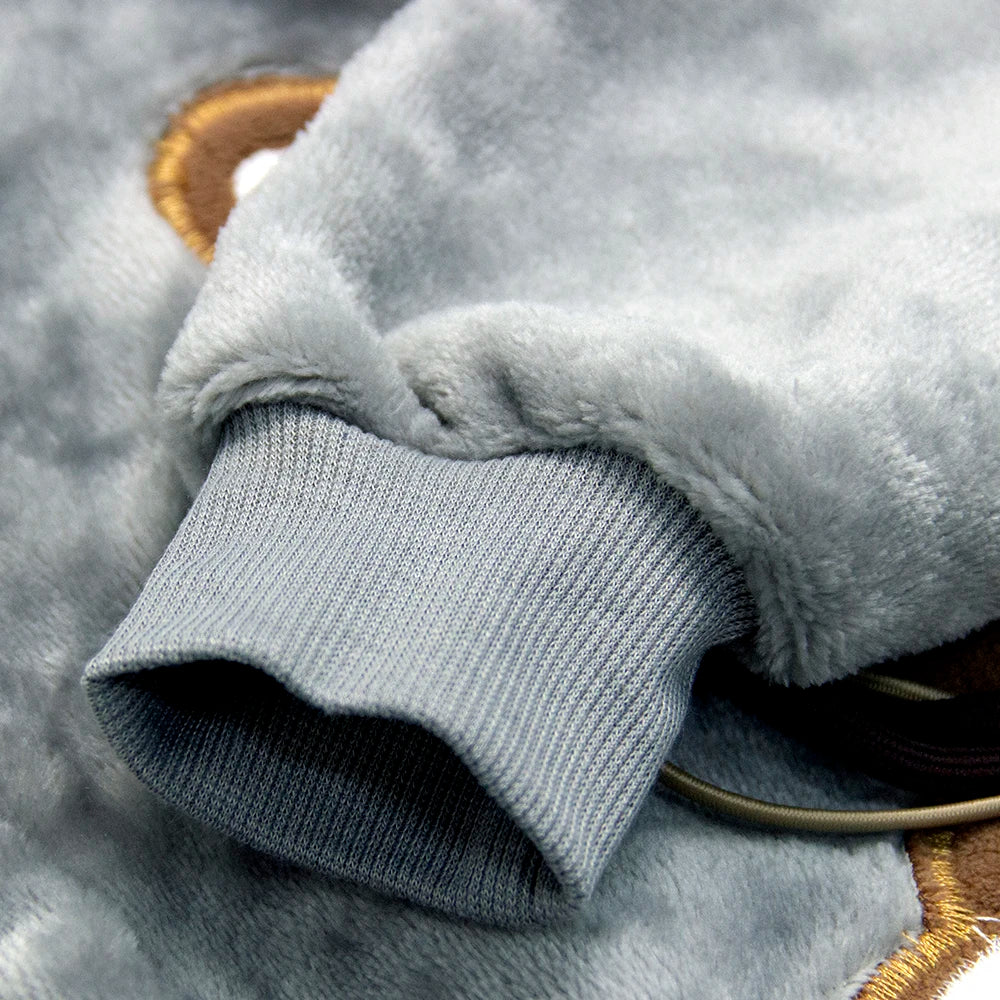 Ropa de invierno para niños, conjunto de pijamas de conejo de dibujos animados de otoño para niñas y niños, conjuntos de 2 uds de forro polar de franela gruesa, ropa de dormir cálida para niños