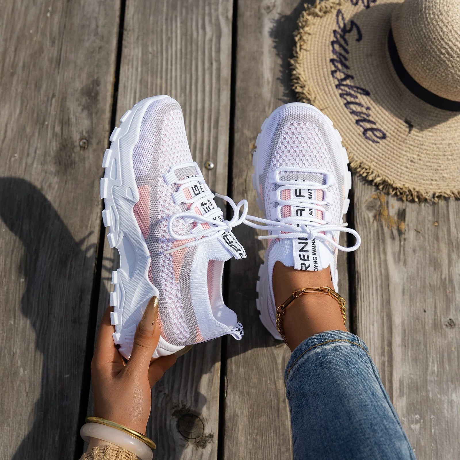 Zapatos De Mujer verano 2025 nuevas cuatro estaciones versátiles finos Zapatos informales transpirables grandes zapatillas De deporte De moda Mujer Zapatos De Mujer