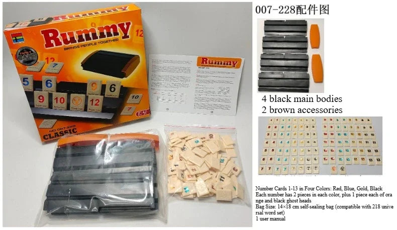 Juego de mesa Digital Mahjong Rummy, tablero de estrategia a juego con números para multijugador, entretenimiento para fiestas sociales, juego nocturno para amigos