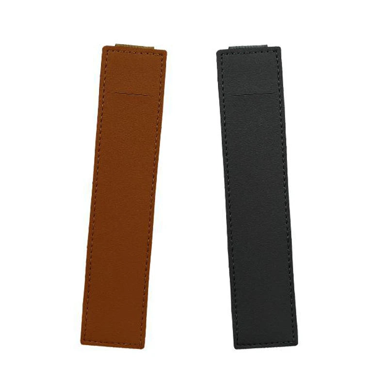 Bolsa de bolígrafo de cuero Pu portátil, libro con hebilla elástica, cuaderno, estuche de bolígrafo escolar de moda para reuniones de oficina, fácil de llevar, papelería de oficina