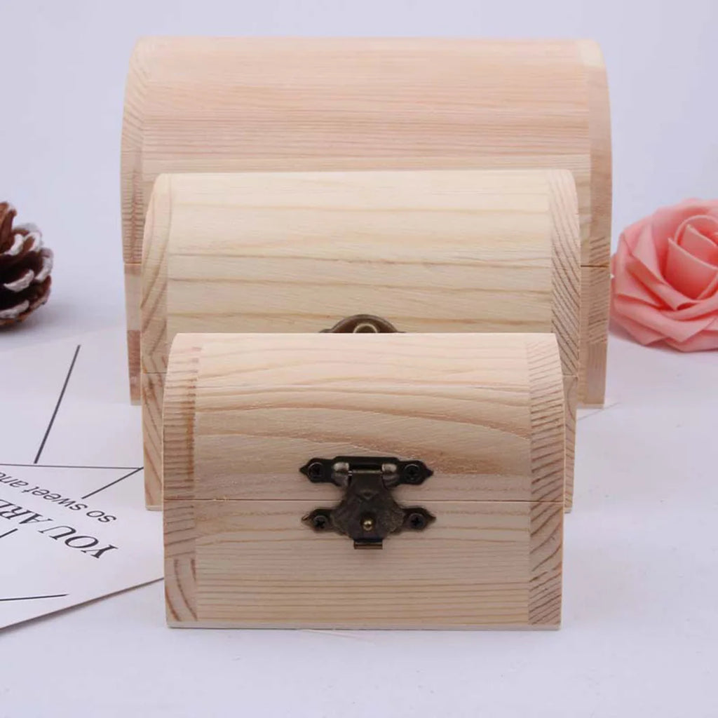 1x cajas de almacenamiento con bisagras arqueadas de madera lisa, caja de regalo artesanal, cajas de almacenamiento de cosméticos multifunción para joyería y artículos diversos para el hogar