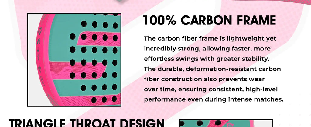 Raqueta de Pádel de Fibra de Carbono, Forma Redonda, Núcleo de EVA, Alto Control, Raqueta de Tenis de Pádel para Jugadores Principiantes