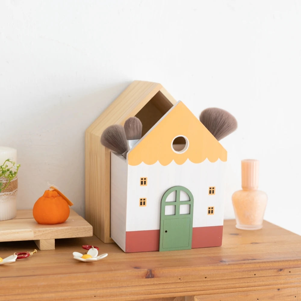 Caja de almacenamiento de madera, organizador de cajones de escritorio para casa, portalápices de gran capacidad, soporte de papelería para brochas de maquillaje, decoración para el hogar y la Oficina