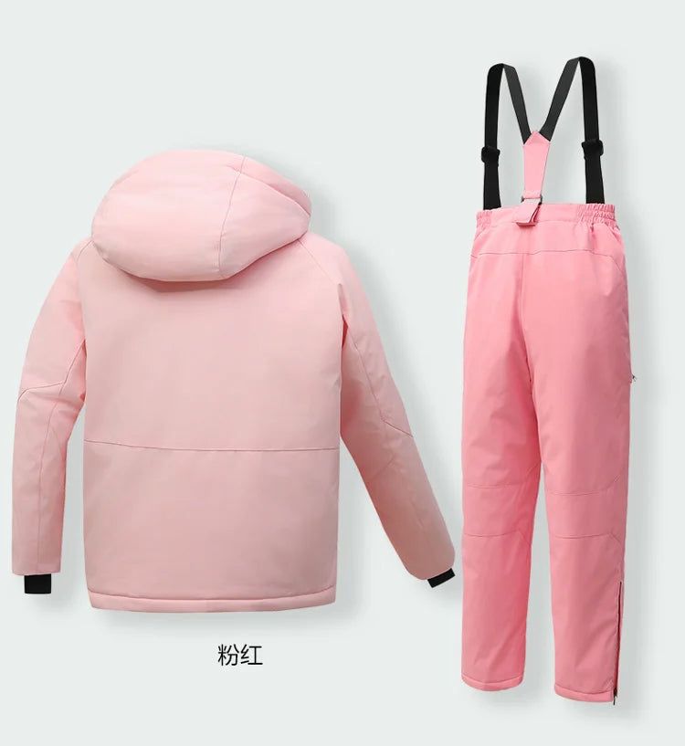 Trajes de esquí para niños, calentador de cuerpo para exteriores, traje de Snowboard, chaqueta térmica + Pantalones, monos de esquí, conjuntos de nieve impermeables para invierno para niños