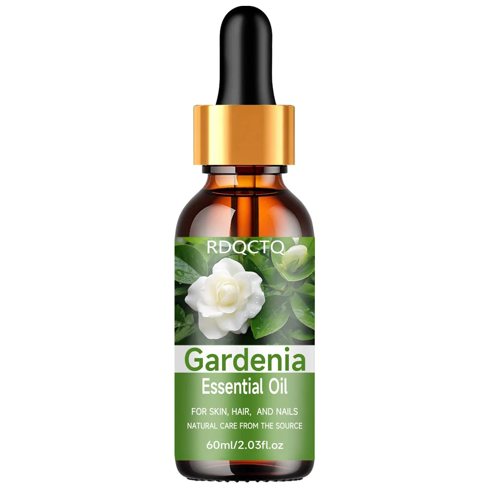Aceite esencial natural de Gardenia para el cuidado de la piel, el cabello y las uñas: aceite hidratante floral puro con cuentagotas 40/60 ml