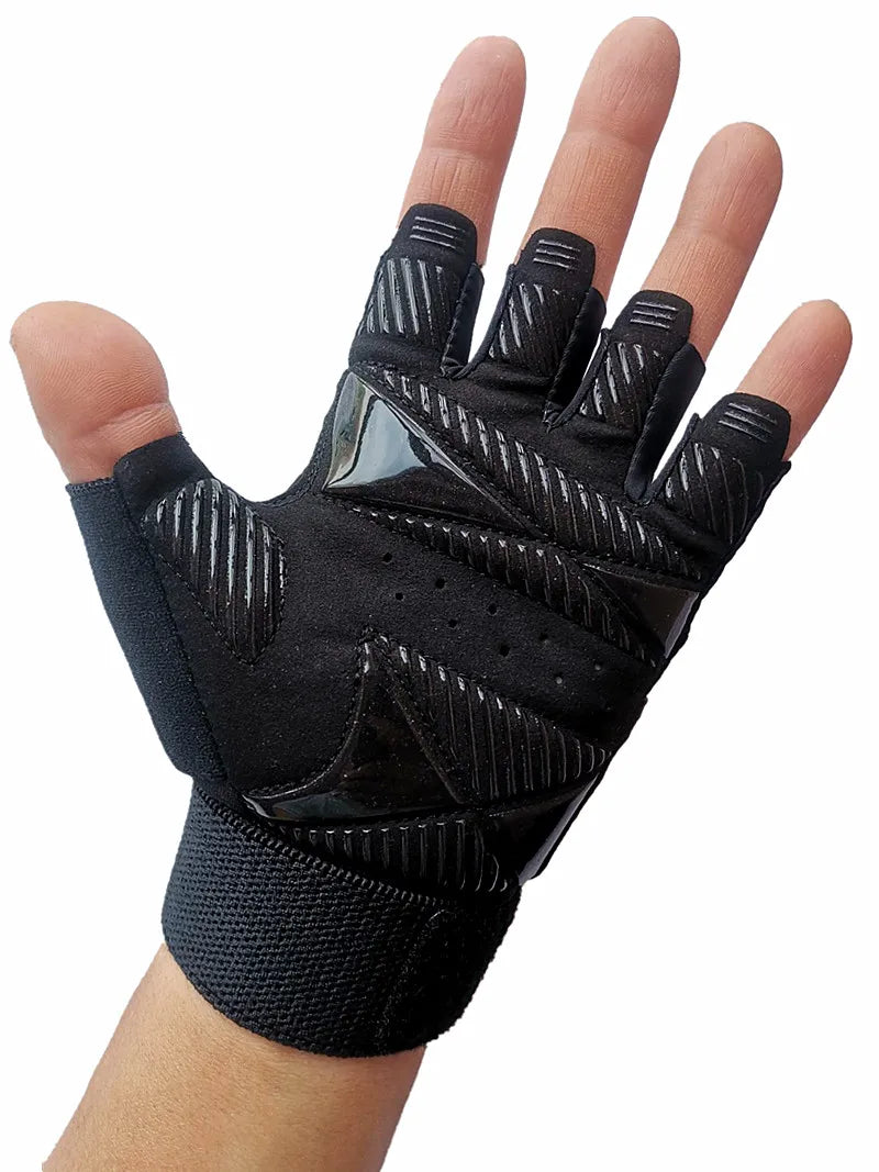 Guantes de Fitness levantamiento de pesas mancuernas culturismo Crossfit Pull Ups entrenamiento guantes de gimnasio para hombre