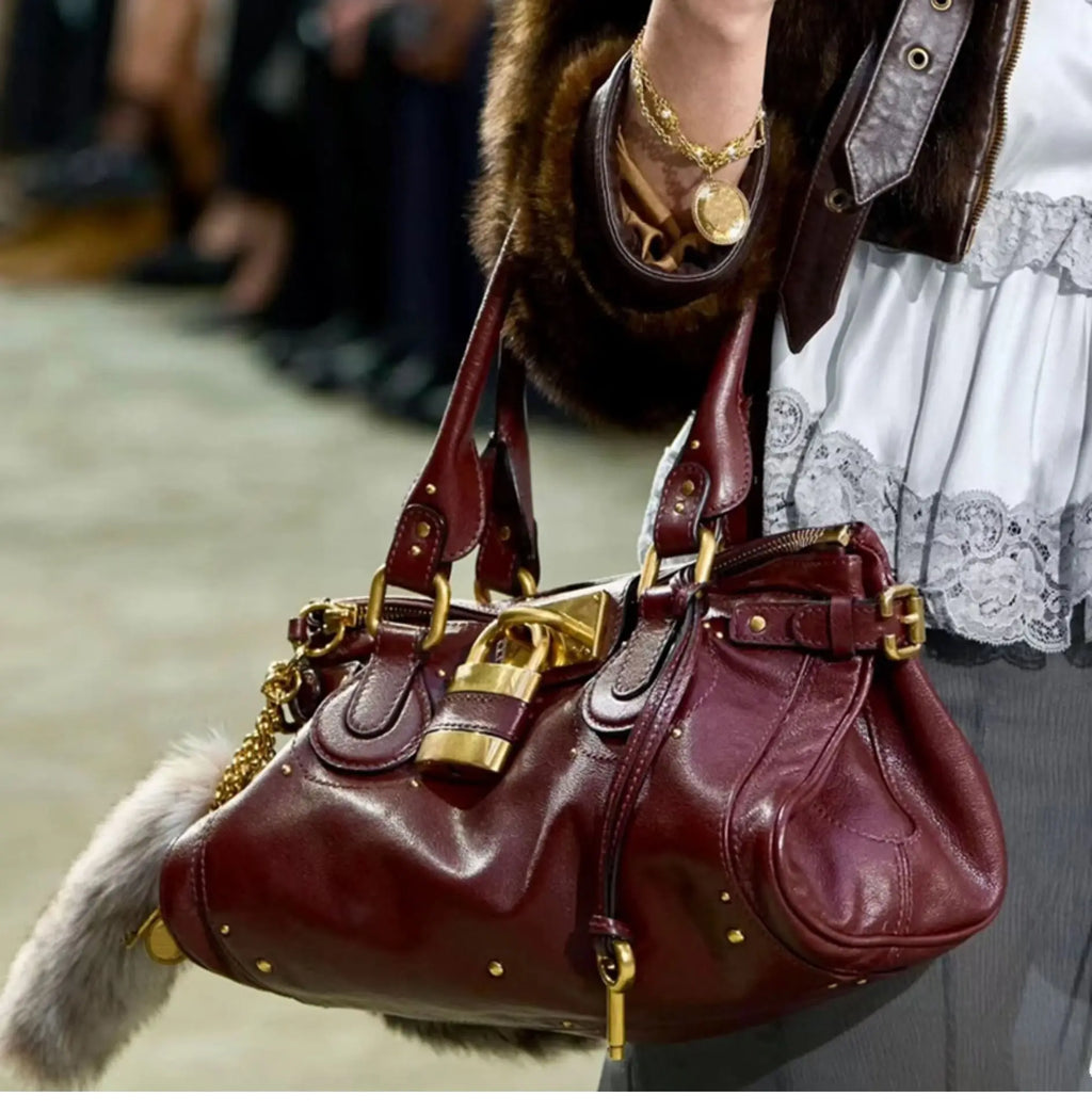 Bolso con Cabeza de Candado Retro, Bolso con Almohada con Remaches, Bolso de Chica Estilo Millennium, Bolso Cruzado para Ir al Trabajo