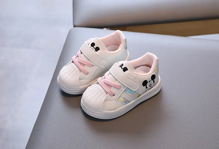 Zapatos Deportivos informales a la moda para niños y niñas, zapatos blancos pequeños, zapatos de suela suave para niños