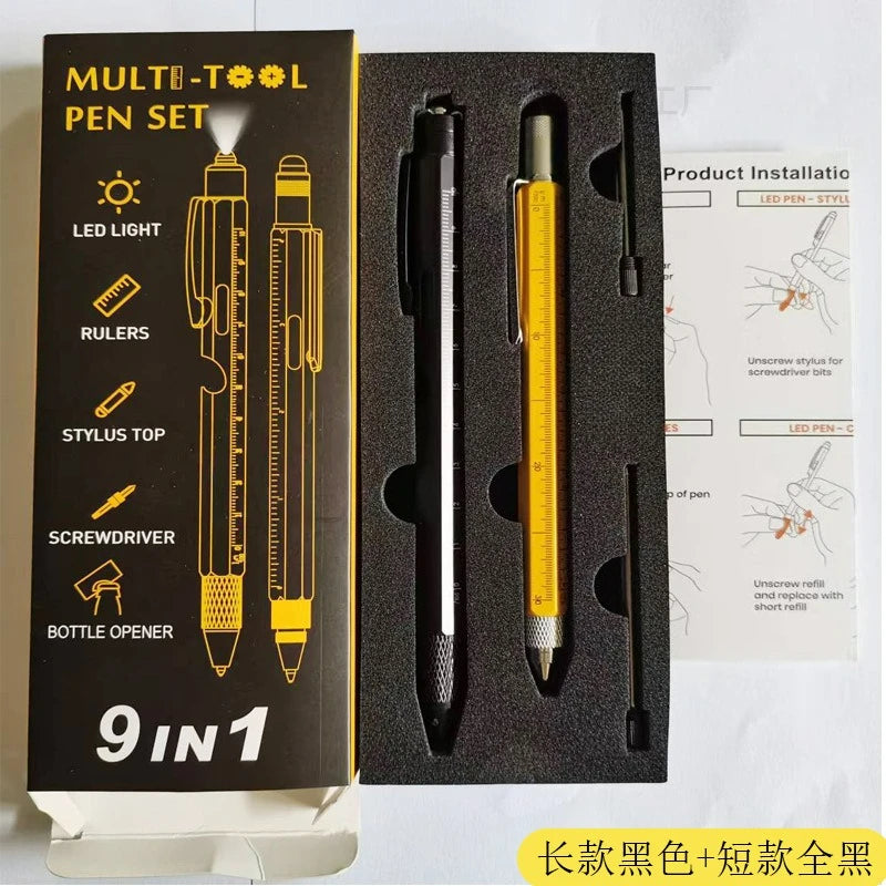 Regalos para hombres, papá, marido, día del padre, regalos de cumpleaños para novio, bolígrafo multiherramienta 9 en 1, herramienta, regalos para mancuerna, artilugios geniales