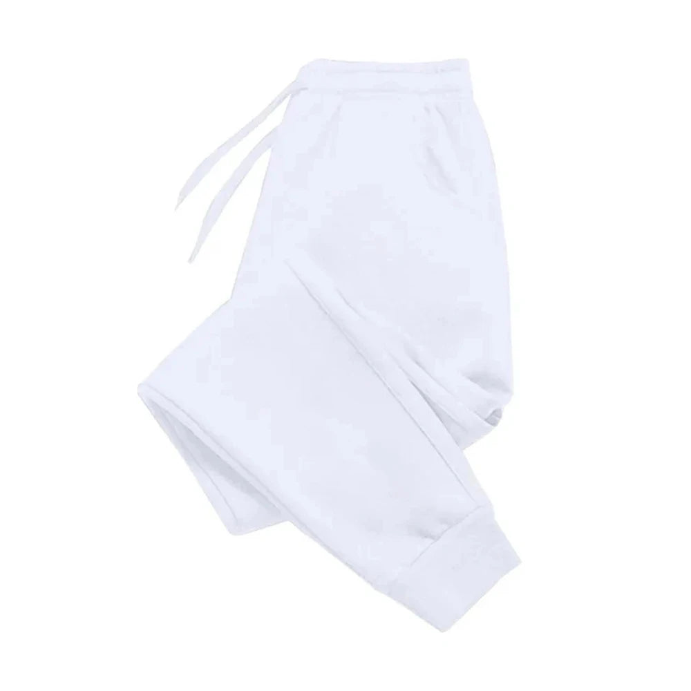 Pantalones informales para hombre, pantalones de chándal de lana para otoño e invierno, pantalones deportivos para correr para hombre, pantalones largos de entrenamiento de Color sólido a la moda