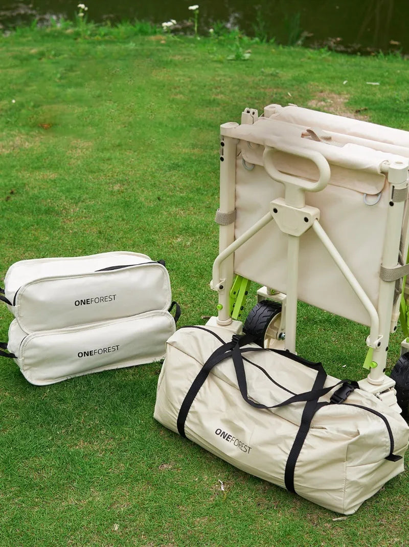 Carro de Camping plegable con sombrilla, carrito de mano de almacenamiento multifuncional portátil de viaje, herramientas útiles y prácticas para acampar al aire libre