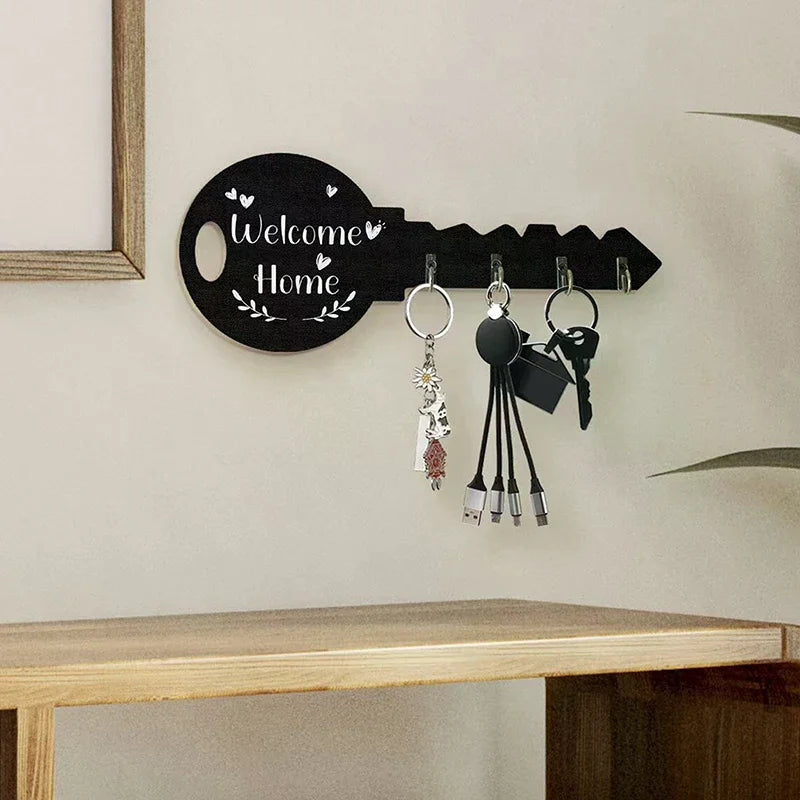 Organizador de almacenamiento, llave creativa, marco de madera, gancho de almacenamiento de pared moderno montado en la pared, estante de almacenamiento colgante Retro de boj para ropa