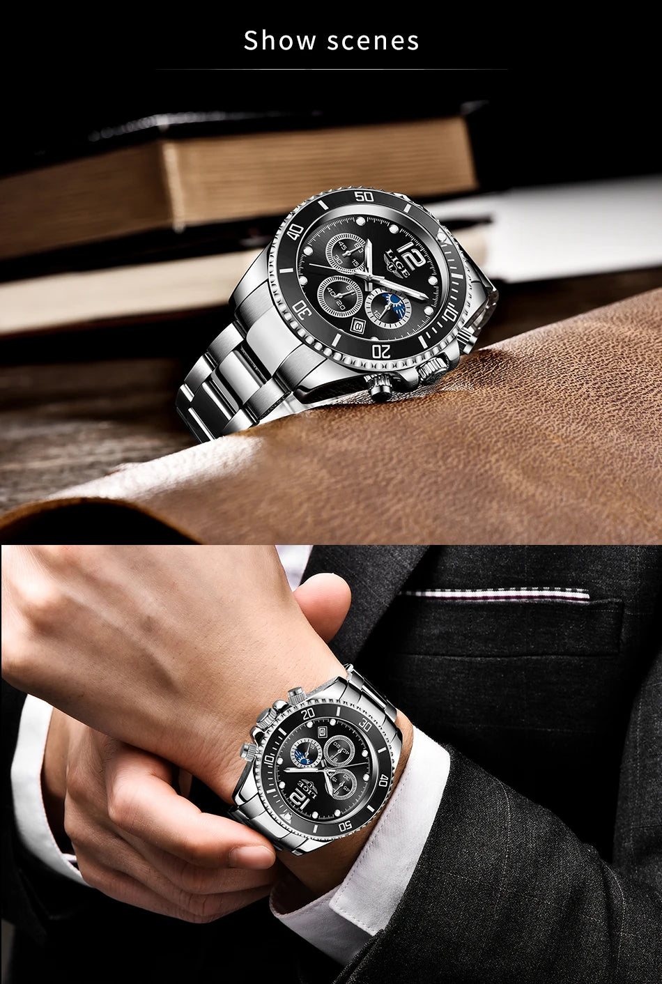 Reloj Masculino LIGE, nuevo reloj de cuarzo militar para hombre, relojes impermeables de lujo a la moda, cronógrafo con fecha de negocios para hombre