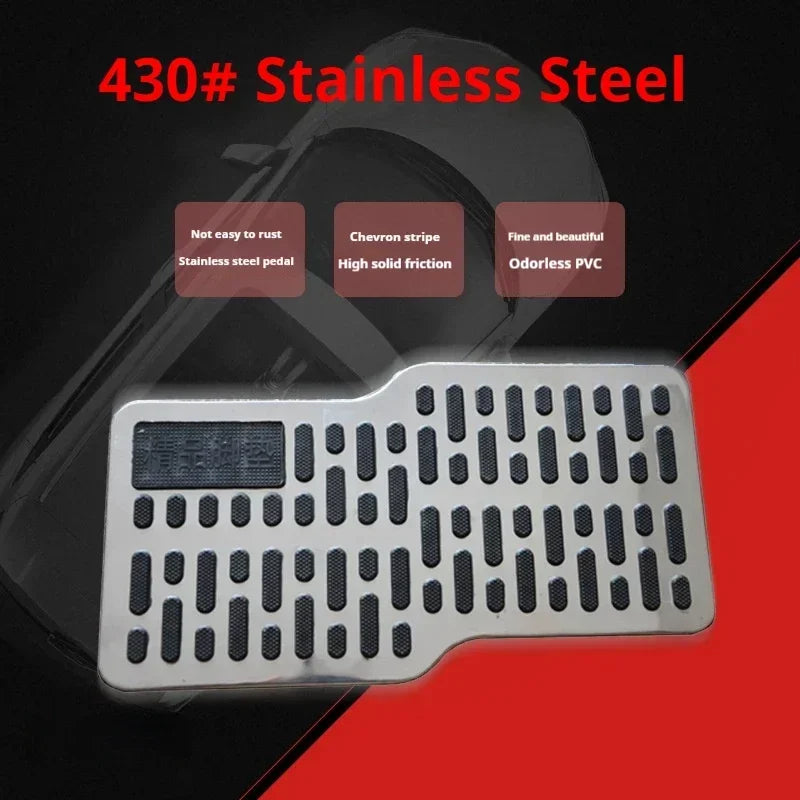 Alfombrillas para coche, pedales resistentes al desgaste, pedales gruesos de acero inoxidable, almohadillas protectoras metálicas para cabina de conductor, piezas antideslizantes