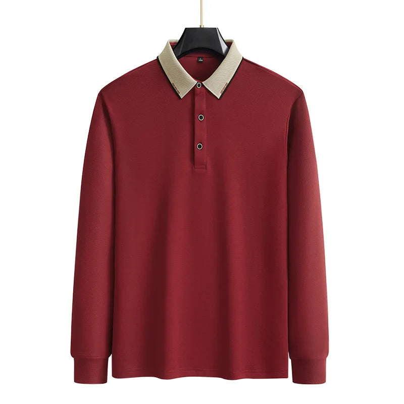 Polo de negocios de manga larga para hombre de talla grande 7XL 8XL 9XL Tops otoño transpirable Casual gimnasio trotar Golf senderismo Polo suelto