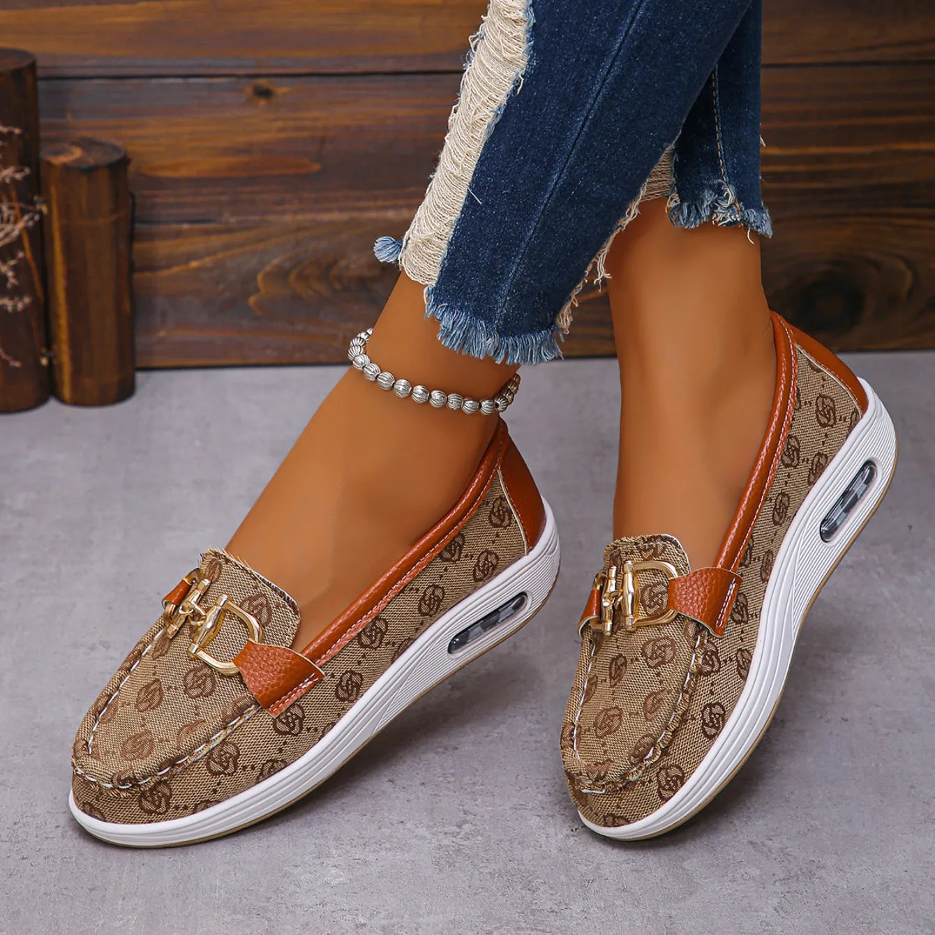 2024 nuevo otoño Mujer tendencia Retro diseñador Zapatos planos Mujer moda punta redonda decoración De Metal Zapatos casuales Zapatos De Mujer