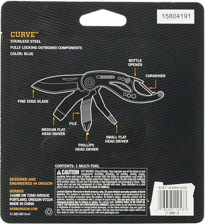 GERBER CURVE-multiherramienta para acampar, accesorios tácticos de supervivencia, aparatos edc para exteriores, mango de aluminio de autodefensa para caza