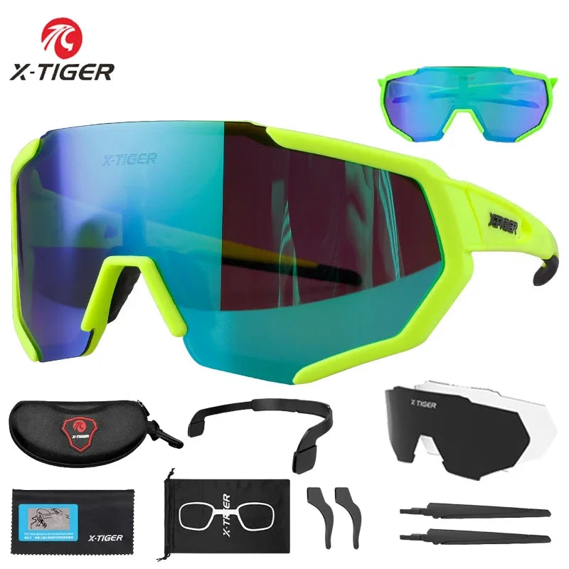 Gafas de sol polarizadas para Ciclismo de montaña para hombre y mujer, lentes de sol de X-TIGER, para carreras
