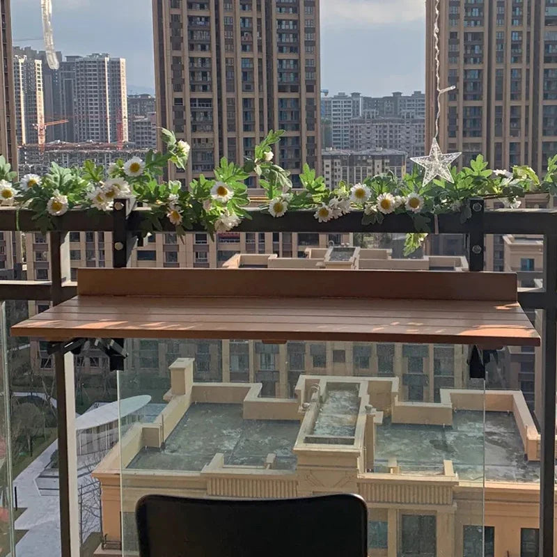 Escritorio plegable portátil, mesas de balcón, barandilla colgante multifuncional, muebles de diseño para el hogar pequeños, modernos y sencillos, impermeables