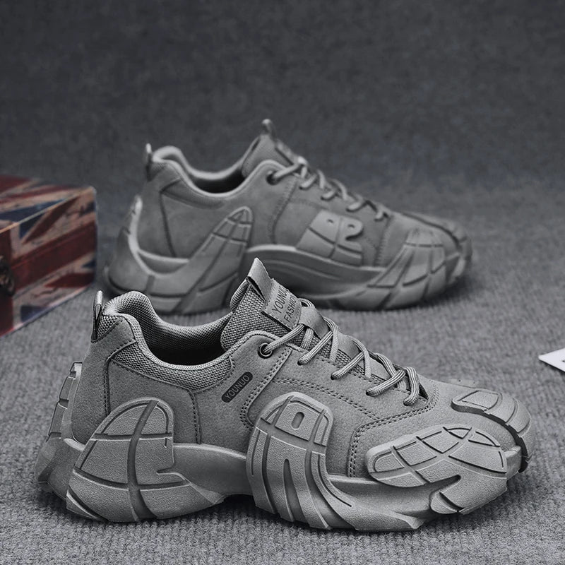 Zapatillas de deporte informales de talla grande 45, zapatos deportivos con suela de pulpo de diseñador para hombre, zapatos de gimnasio con plataforma aumentada de altura de tela de cuero de moda