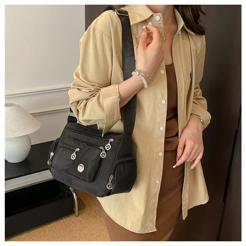 Bolso de mujer, bolso bandolera, bolso cuadrado pequeño de moda, mochila pequeña con múltiples compartimentos, bolso de hombro pequeño, bolso de mujer