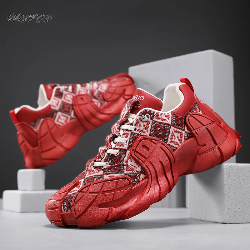 Zapatillas de deporte informales de talla grande 45, zapatos deportivos con suela de pulpo de diseñador para hombre, zapatos de gimnasio con plataforma aumentada de altura de tela de cuero de moda