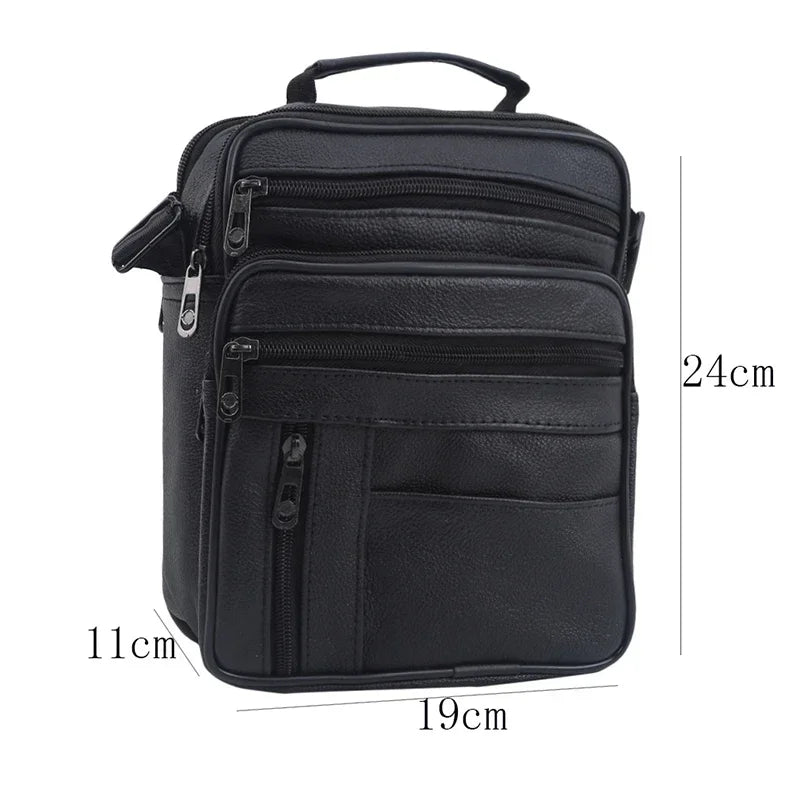 Maletines de cuero PU para hombre, bolsos de piel de vaca de calidad, bolsos de mensajero con cremallera para hombre, bolso de hombro para Ipad