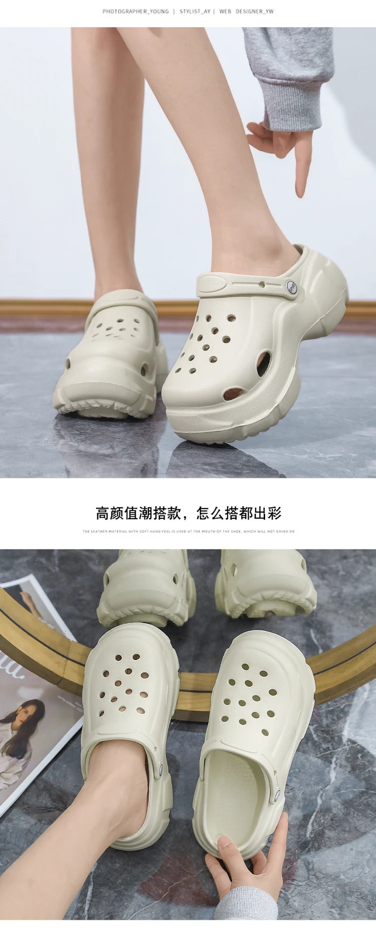 Sandalias de moda para mujer, zapatillas impermeables, zapatos de mujer, toboganes de verano para exteriores, zapatos de jardín de suela blanda, zuecos de interior, sandalias