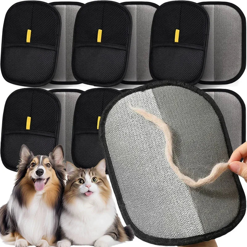 Cepillo removedor de pelo para mascotas, guantes para quitar el pelo de gatito, cepillo para quitar el pelo, guante para perros y gatos, limpieza del pelo de piel de doble cara para alfombra