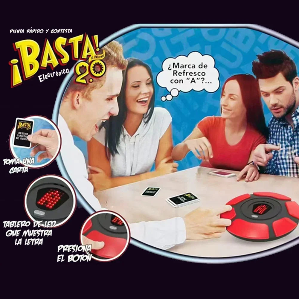Juego de Mesa Basta 2.0 en Español, Juego de Mesa de Ritmo Rápido, Reunión Familiar, Juguetes STEM para Adultos y Niños, Aprendizaje de Idiomas, Juegos de Mesa