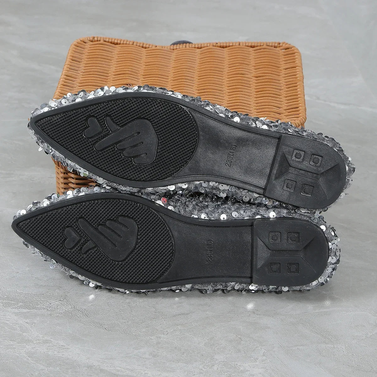 Zapatos para mujer, gran oferta, zapatos planos de un patada para mujer, zapatos planos cómodos informales ligeros con punta estrecha y lentejuelas para otoño