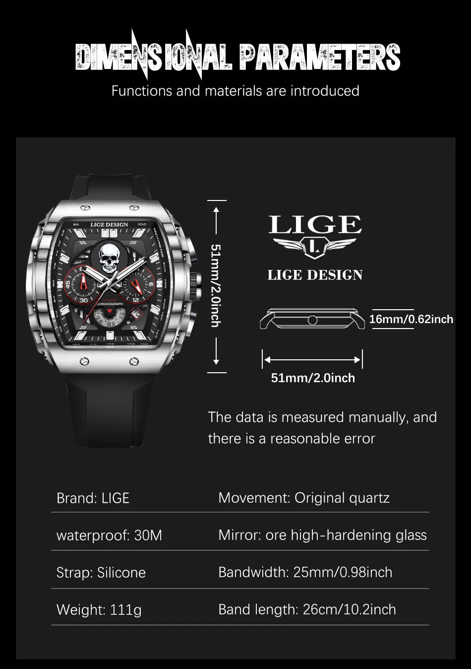 LIGE-reloj analógico de cuarzo para hombre, accesorio de pulsera resistente al agua con cronógrafo, complemento Masculino deportivo de marca de lujo con esfera luminosa y diseño militar
